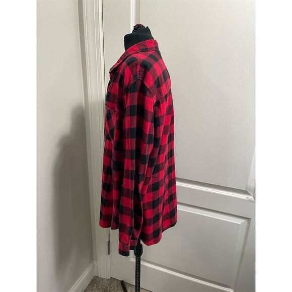 Beachlunchlounge Women's XL Red Plaid Button-Up Long Sleeve Shirt - Picture 2 of 9